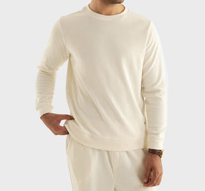 Premium Casual Two-Piece Outfit coordinated cream top & <b>joggers</b> relaxed fit Solid <b>Fleece</b> Eco-Friendly Tracksuits cozy daily wear - Product Image 3