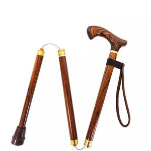 Canne en bois traditionnelle avec poignée confortable et sangle de poignet pour usage domestique - Product Image 6