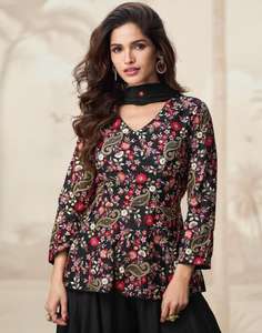 Aashirwad jivika เคอร์ติสไหม chinnon พรีเมี่ยมสำหรับงานปาร์ตี้ชุดอินเดียและปากีสถานขายส่งโดย kurti pros - Product Image 1