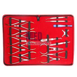 Professional Medical Devices 18-Piece Basic Orthodontics Dental Instruments <b>Set</b> High Quality Steel Tools Kit Including <b>Pliers</b> - Product Image 1
