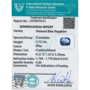 Zafiro Azul de 3.72 Quilates, Gema Natural Facetada de Corte Ovalado, Ónix, Aguamarina, Ópalo, Jade, Gemas en Forma de Pera de 8 mm de Altura - Product Image 4