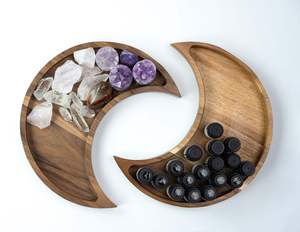 Plateau de lune décoratif en bois |   Finition artisanale de haute qualité |   Vente en gros directe d'usine - Product Image 1