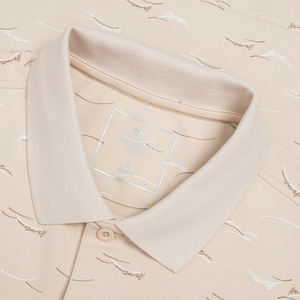 เสื้อสำหรับผู้ชายผ้าคอตตอนสไตล์ชนชั้นสูงเข้ารูปพิมพ์ลาย APS100S3แขนสั้นสมาร์ทลำลองขายส่งราคาถูก - Product Image 3