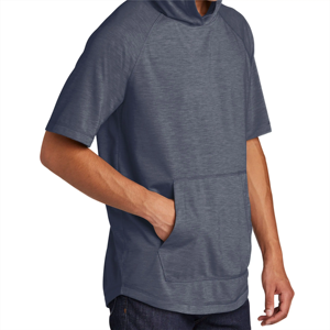 Sudadera con capucha ligera de manga corta para hombre con estilo, sudadera básica de invierno de tela polar estampada de entrenamiento deportivo informal a la moda - Product Image 5