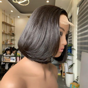 Vente en gros HD pour suisse Lace Front perruque sans colle droite vierge vietnamienne Remy cheveux Curl Style pour les femmes noires Jerry Curl Style - Product Image 1