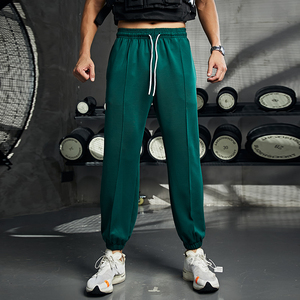 Pantalon empilé avec logo personnalisé pour hommes pantalon de survêtement surdimensionné Streetwear pantalon de survêtement avec devant plat teint uni pas cher! - Product Image 5