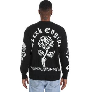 Custom LOGO OEM & ODM <b>Men</b> Jacquard Sweater Long Sleeve Pattern Knitwear Winter Crew Neck <b>Knit</b> Top Cotton Knitted <b>Men</b> Sweater - Product Image 4
