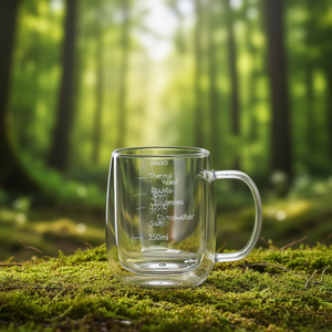 <b>Double</b>-<b>Walled</b> Borosilicate Glass <b>Mug</b> 350ml Thermal Insulated Dishwasher Safe - Product Image 3