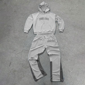 Ensemble de survêtement personnalisé imprimé, streetwear premium, 220 g/m², 100 % coton, à capuche, pour hommes - Product Image 5