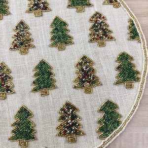 <b>Beaded</b> <b>Placemat</b> Handmade Round Charger for Luxury Dining & Holiday Decor Unique Piece Handmade <b>Beaded</b>, <b>Placemat</b>, Housewarming - Product Image 3