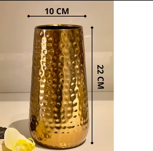 Handmade Metal Flower <b>Vase</b> <b>Gold</b> Brass Finish Iron Material Home & Wedding Decor with Elegant Style - Product Image 1