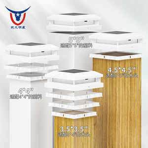 Lumière solaire de barrière de chapeau de poteau de jardin LED lampe de chemin de tête de chapeau de colonne d'énergie solaire - Product Image 4