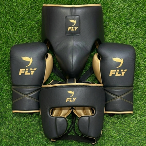 Juego de Guantes de Boxeo Personalizados Fly Superlace X 2, Guantes de Cuero Vacuno de Primera Calidad, Protector de Cabeza, Protector Inguinal, Kit de Protección - Product Image 1