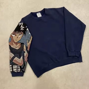 Sweat-shirt à col rond surdimensionné vintage pour femme Polaire en coton et polyester personnalisée pour l'hiver - Product Image 5