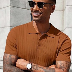Camisa de Lona para Hombre de Primera Calidad, Manga Corta, Color Sólido, Impresión Digital Personalizada, Logotipo Personalizado, Corte Regular, Verano - Product Image 4