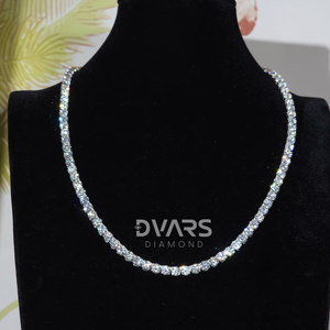 Collar de Tenis de Lujo Unisex con Moissanita VVS de 4 mm, Plata 925, Chapado en Oro de 18K, Cadena de Eslabones, Pasa el Test de Diamantes, Regalo - Product Image 4