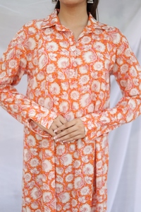 Vestido Indio de Algodón 100% con Bloques Estampados a Mano, Hasta la Rodilla, para Mujer, Elegante, con Estampado Floral, Informal, para Fiestas, Verano, Cumpleaños, Cintura Natural - Product Image 3