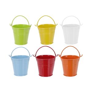 Poignée de seau de seau en métal enduit de poudre de couleur émail pour hôtel jardinière de fleurs décorative moderne écologique seaux multi-usages - Product Image 5