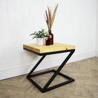 Meubles de table en bois et en métal élégants et naturels pour le salon Table à manger basse en fer et en bois pour la maison et l'hôtel