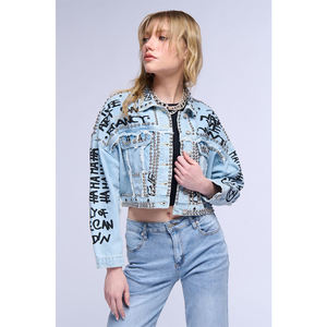 Wholesale Fashion Blank Denim <b>Jacket</b> Washed Custom <b>Women</b> Denim Jean denim <b>jacket</b> - Product Image 3