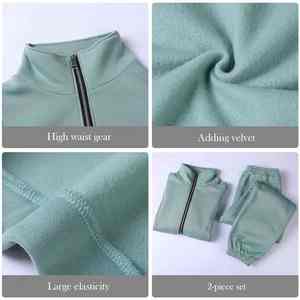 Survêtement décontracté pour femmes, col montant, sweat-shirt à fermeture éclair, pantalon, ensemble de sport, deux pièces, vêtements d'automne et d'hiver pour femmes - Product Image 4