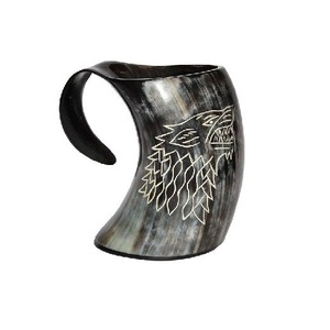 Chope à boire religieuse viking écologique faite à la main en corne de buffle naturelle d'Inde - Product Image 3