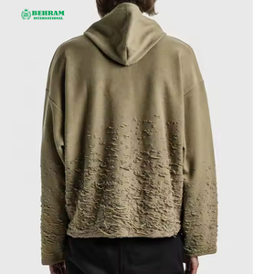 Sweat-shirt à capuche personnalisé en molleton 100 % coton 600 GSM, coupe classique, effet vieilli, respirant et à séchage rapide - Product Image 4