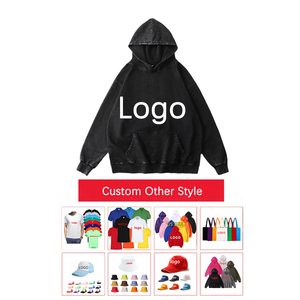 Sudaderas Cortas Extra Grandes con Lavado Ácido para Hombre, de Algodón, Lisas, al por Mayor, con Logotipo Personalizado Bordado, Estilo Vintage - Product Image 5