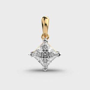 Classique 2.5 Carat Princesse Coupe Solitaire Pendentif Élégant Collier De Fiançailles Avec Moissanite Pierre Principale Chaîne De Brin Religieux - Product Image 1