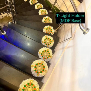 Ensemble de rangolis ronds modernes de 8 pouces, faits à la main, écologiques, pour la fête, la maison, le déménagement, les mariages, les tapis, les fêtes du thé, Diwali - Product Image 5