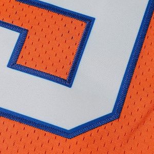 American Football Jersey Mesh Polyester Game <b>Shirt</b> Custom Number <b>Print</b> Orange Blue V-Neck Teamwear Unisex Breathable Uniform - Product Image 3
