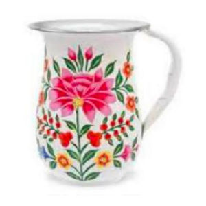 Jarra de acero inoxidable esmaltada con estampado Floral, respetuosa con el medio ambiente, elegante y de grado alimenticio, contenedor de bebidas a prueba de fugas - Product Image 4