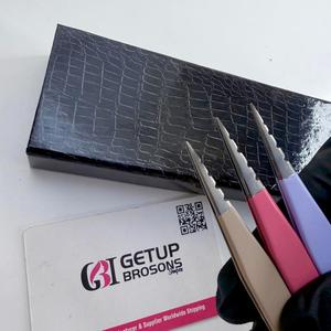 Nouvel ensemble de pinces à cils antistatiques GETUP BROSONS IMPEX en acier inoxydable, pointe lisse de 10 mm, différentes couleurs - Product Image 5