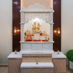 Luxueux complexe indien conceptions maison Temple Statue sculpté à la main Makrana Vietnam marbre élégant éclairage intégré pour salon - Product Image 4