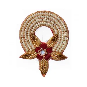 印度金条丝绸补丁和服装马徽章串珠胸针供应商定制手工刺绣