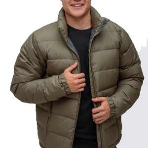Veste matelassée en toile de qualité durable avec fermeture à glissière et broderie de décoration pour la saison d'hiver pour hommes, nouveau style - Product Image 1