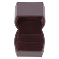 Coffret d'emballage de bijoux de mariage carré gaufré haut de gamme, en papier spécial grain de bois brun foncé avec insert en velours, logo personnalisé