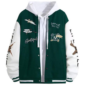 Veste Bomber Hommes Hip-Hop Streetwear Lâche Surdimensionné Manteaux À Capuche Survêtement Femmes Varsity Jacket - Product Image 2