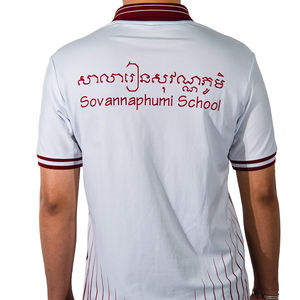 Polo de manga corta de algodón para hombre, informal, clásico, de color sólido, personalizado, con logotipo bordado - Product Image 6