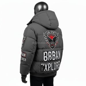 Veste doudoune d'hiver pour hommes Tissu polyester résistant Logo brodé personnalisé Style Streetwear Manteau chaud Veste doudoune pour homme - Product Image 4