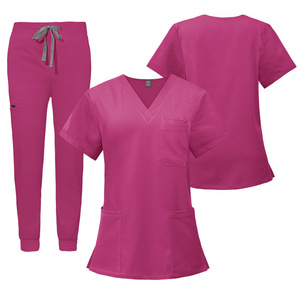 Newest Stretch Custom logo Jogger v Neck <strong>Scrubs</strong> Uniforms Trendy Medical <strong>Greys</strong> New Black Hospital Women Navy <strong>Scrubs</strong> - Product Image 4