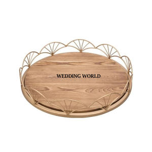 Bandeja de Chocolate de madera con diseño de borde de forma redonda hecha a mano, superventas, artículos de boda, bandeja de Chocolate nueva de lujo al por mayor - Product Image 1