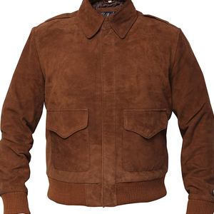 Men's Real <b>Suede</b> Leather <b>Jacket</b> Canvas Winter Breathable Casual Fully Custom Made High Quality Front Logo - Product Image 1