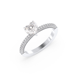 REYES minimalista corazón corte 1.43Ct laboratorio crecido diamante solitario anillo delicado 14K oro sólido compromiso regalo joyería fina para mujeres - Product Image 1