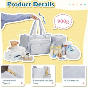 Nhà Máy Tã Tote Thiết Lập Yếu Tố Cần Thiết Bé Túi Đa Chức Năng Tã Thay Đổi Với Chai Túi - Product Image 4