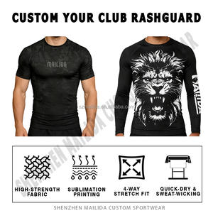 Rash Guard <span class=keywords><strong>BJJ</strong></span> a Maniche Corte con Logo Personalizzato, Senza Gi, per Grappling e Jiu Jitsu, Prezzo di Fabbrica - Product Image 3