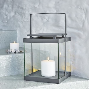 Linternas de luz T de metal plateado moderno Juego de 2 de decoración de boda de Navidad atractiva con linternas de cuentas - Product Image 4