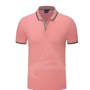 Bestseller Tee rosa Herrenmode Blank Polo Shirt Benutzer definierte Stickerei Logo 95% Baumwolle 5% Elasthan