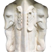 Sculpture en pierre de Bali, Indonésie, moderne, sculptée à la main, motif floral beige, art en pierre naturelle, relief mural, décoration pour hôtel, villa