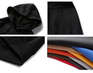 OEM/ODM Service Custom Made Design 100% Cotton Street Wear Custom With Front Pockets <b>Plain</b> Hooded <b>Hoodies</b> With Rib Sleeves - Product Image 5